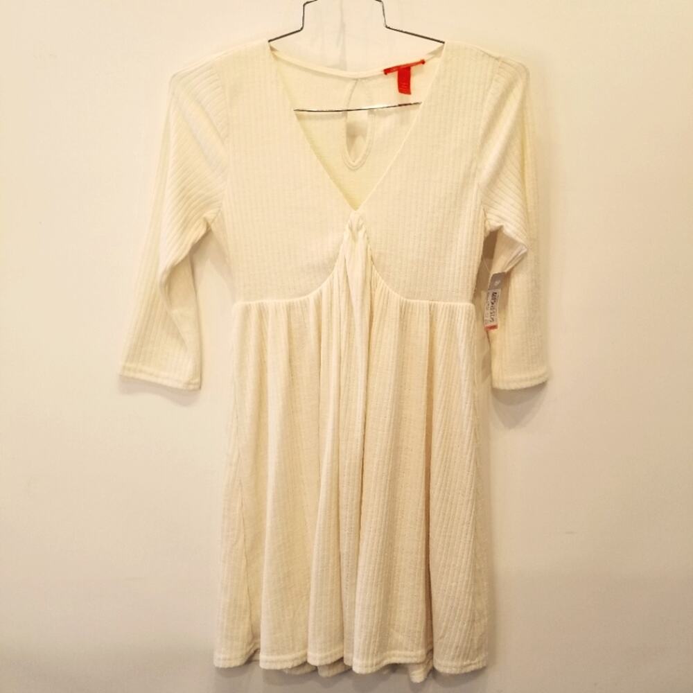 Chelsea& Violet New Casual Dress Long Sleeve‎ Lined  Cream Size S